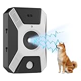 HONGXIAN Anti Ladridos Perro, Ladridos Automáticos de 3 frecuencias Regulables, Audio y Ultrasonidos, Dispositivo Antiladrido, Recargable e Impermeable para Interior Exterior