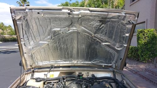 Hood-Liner 78 *40 *0.6" Thick Fireproof Self-Adhesive Automotive Insulation Foam Sound Deadening Mat- Aluminum Foil Face by Olithber - Image 3
