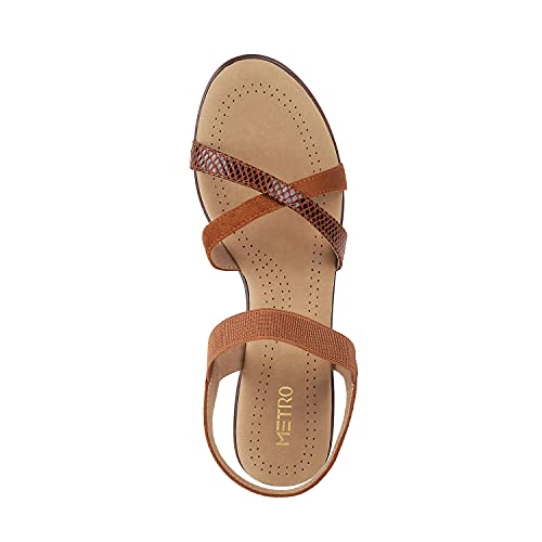 Image of Metro Women's Faux Leather Block Heel Strappy Fashion Sandals