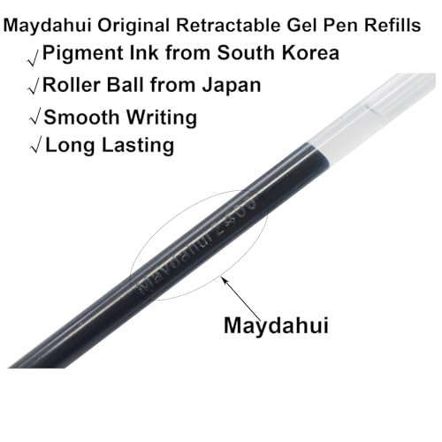 Recharges pour stylos à encre gel 0,7 mm Maydahui rétractables de 11 cm pour bureau Lot de 50 - 5