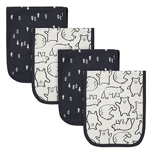Image of Gerber Baby 4-Pack Terry Burp Cloths, Grey Bear, 7.5" x 19"