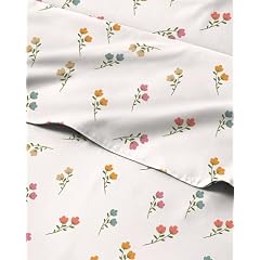 Floral Sheets - Flower Print Bed Sheet Set - 1 Flat, 1 Fitted & 1 Pillowcase w/ Deep Pockets - Comfy, Cozy, Wrinkle & Fade-Free - Boho Botanical Bedding - Soft, Breathable & Cooling - Twin Size Set