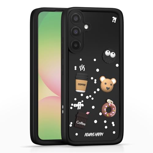 Image of Pikkme Back Cover for Samsung Galaxy A56 5G | 3D Cartoon Silicone Case Cute & Fun Full Protective Bumper Cover (Black)