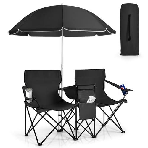 KOTEK Double Chair with Height-Adjustable Umbrella