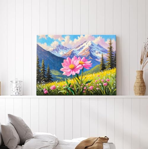 Image of ArtX Canvas Mountain Painting Vastu, Mountain Landscape Painting, Multicolor, Floral, Nature, 58.0 X 45.0 cm, Set of 1