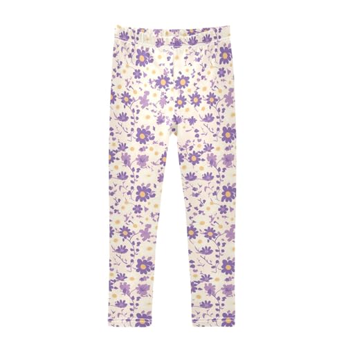 Seamless Daisy Flower Purploddler Baby Girl Active Leggings Stretch Full Length Yoga Pants Gym
