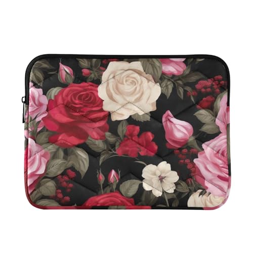 Funda de portátil negra Colorful Roses 13-14 pulgadas