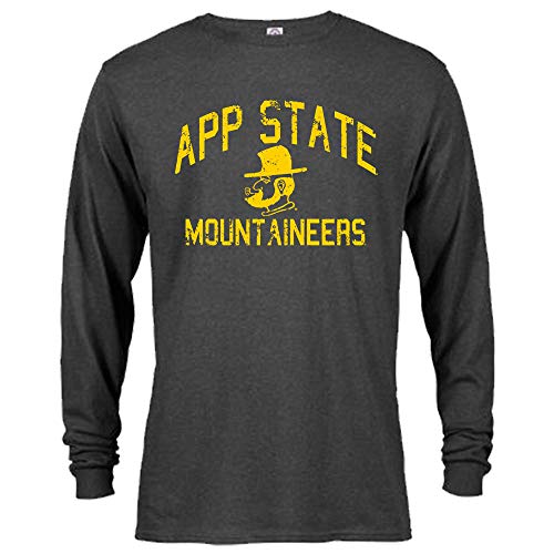 Appalachian State Mountaineers Retro Distressed Long Sleeve T-Shirt Charcoal Heather X-Large