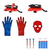 NHYDZSZ 2 Juegos de Guantes de Lanzador, Lanza Telarañas, Guantes Lanza Telarañas, Juguetes Niño con Máscara y Dardos Guantes, para Niños Juguetes Educativos Divertidos