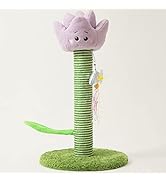 Pet Wonderland Cute Cat Scratching Post - Purple Flower Cat Scratcher with Butterfly Toy for Adul...