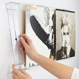CollectorMount Album Mount 3 Pack Wall Mount Album Frame Brackets or Shelf Stand, Adjustable, Clear to display Vinyl Records - Les Beatles, Paul McCartney, John Lennon, RIngo Starr, George Harrison