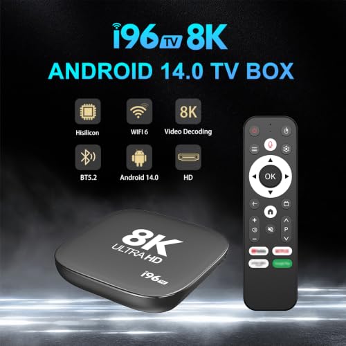 Image of GADGETSWEAR 8K Smart Media Box with Voice Remote, WiFi, Bluetooth, 8GB RAM + 128GB Storage, HDMI & USB Connectivity, Screen Mirroring Support, Compact Digital Multimedia Device, 1 Month Subscription