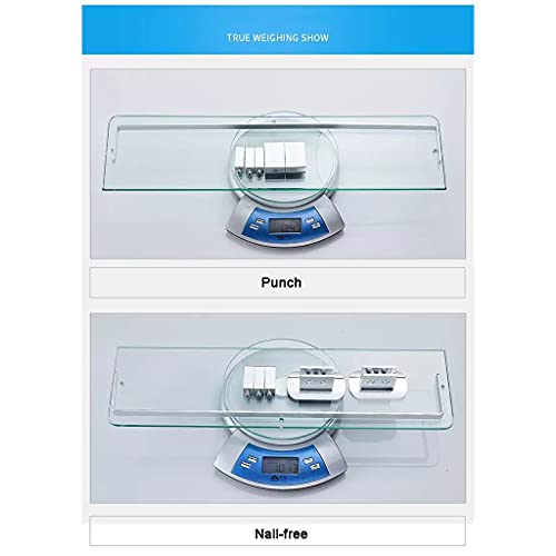 Estante de vidrio para baño sin espacio balda de cristal templado rectangular 6mm 7