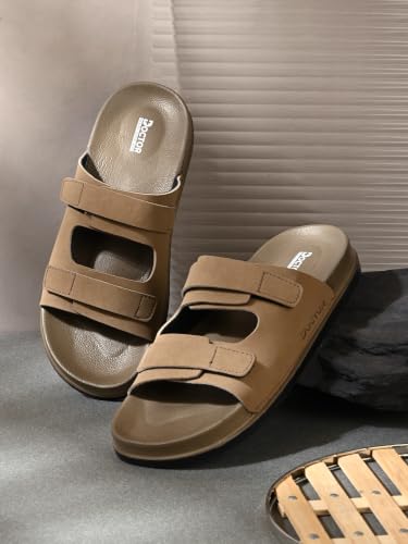 Image of DOCTOR HEALTH SUPER SOFT Men's Adjustable Strap Sandals | Soft Cushioned Footbed | Lightweight Anti-Skid Comfort Sandals | Casual Everyday Wear Slip-On Sandals for Men