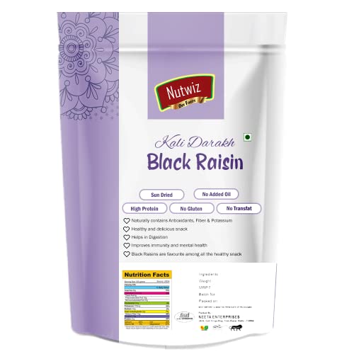 Image of Nutwiz Nuts And Seeds (Black Raisins /Kali Darakh), Fresh, 800 Gram