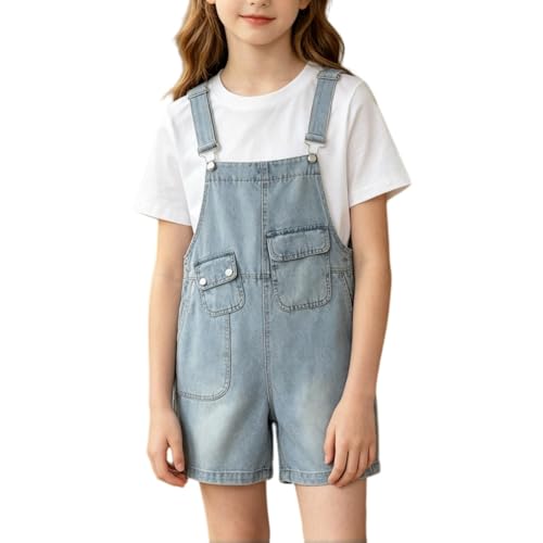 Pantalones cortos de mezclilla para niñas de pierna ancha y estilo casual