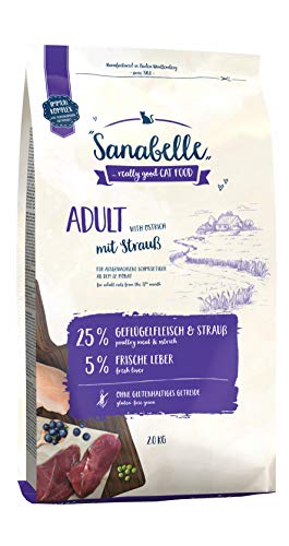 Sanabelle Adult mit Strauß | Katzentrockenfutter für ausgewachsene Katzen (ab dem 12. Monat) | 4 x 2 kg