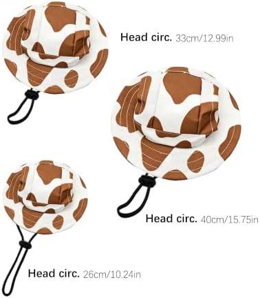2 Pack Pet Bucket Hat with Ear Holes, Adjustable Nylon Dog Sun Hat,Large — view 6