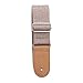 HOT SEAL Linen Style Adjustable Genuine Leather Metal Hook Guitar Strap Bass Universal Strong Back Straps (Linen Light Brown)