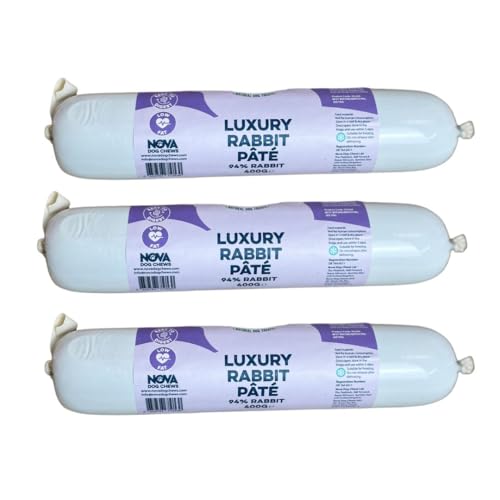 Paddock Farm - Dog Food Rabbit Pate Tube Pack Of 3x 400g. Single Protein Wet Dog Food Pate For Dogs With Natural Ingredients & High Meat Content. Treat Pet Food For Adult Dogs