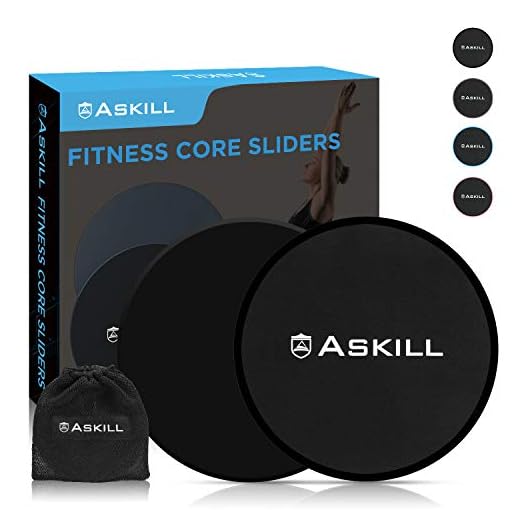 Askill Exercise Core Sliders, Dual Sided Gliding Discs Fitness Equipment, Workouts Gears Sliders on All Surfaces for Home, Yoga, Pilates, Gym, Strengthen Ab, Back, Hip, Legs, Improve Balance (Black)