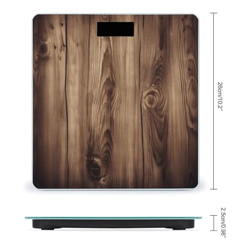 Báscula digital de baño con diseño madera y alta precisión miniatura 2