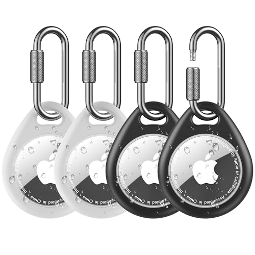 Image of for AirTag Holder for Apple Air Tag 2nd Generation 1st Gen- 4 Pack Air Tagholder Keychain with Professional Carabiner, Waterproof & Shockproof TPU Air Tag Case 2 /1 for Keys, Backpacks, Pets, Luggage