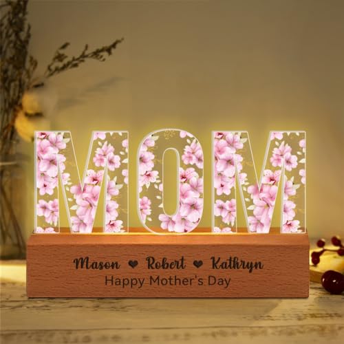 Lámpara de Mesa LED Acrílica Personalizada para Mamá miniatura 2