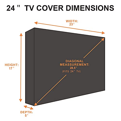Outdoor Tv Cover 22 To 24 Inches, Waterproof And Weatherproof, Fits Up To 23''W X 17''H For Outside Flat Screen Tv #TOP1