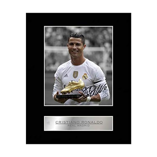 Foto firmada de Cristiano Ronaldo del Real Madrid enmarcada