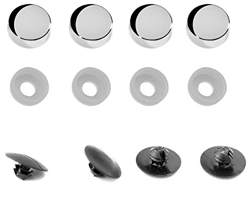 Clips And Caps To Attach On 2 Bottom Empty License Plate Or Frames Holes (Chrome Caps) #TOP18