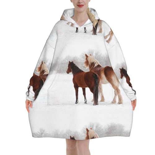 Sweat à capuche couverture cheval pour soirées cocooning canapé