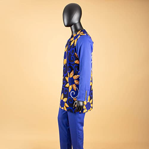 African Traditional Clothing for Men Print Shirts and Pants 2 Piece Set Formal Suit for Wedding Evening4