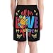 Noasqll LGBT Pride Rainbow Gay Love is All About Hearts All for Love Boys Swim Trunks Big Kids Bathing Suit Teen Quick Dry Board Shorts Youth Swimming Shorts Beach Swimwear X-Large