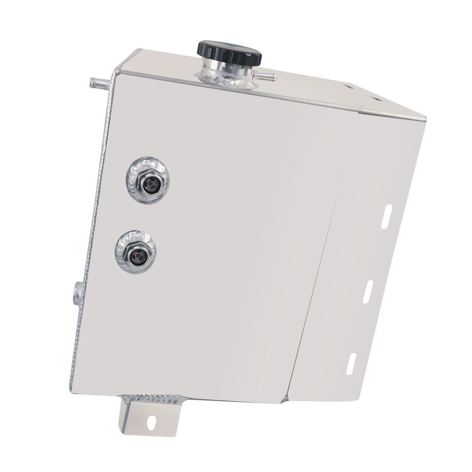 Cubauto Aluminum Coolant Recovery Tank for 03-2009 International 5500i 5600i 9400i 9900 Overflow Tank Aluminum Radiator Catch Cans 2003 2004 2005 2006