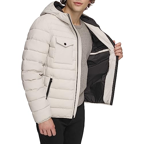 Image of Water Resistant Performance Stretch Hooded Puffer Jacket
