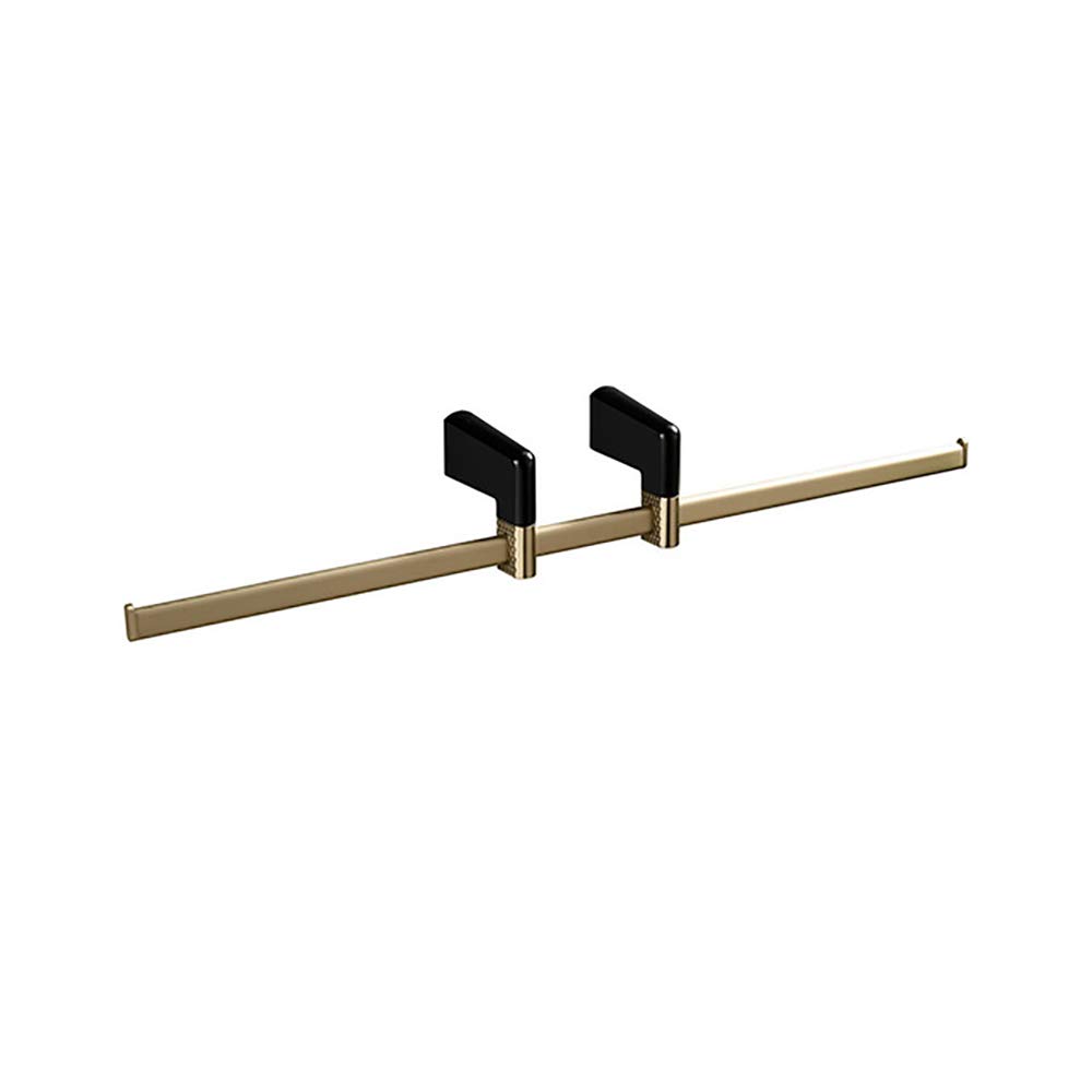 Toallero de baño de latón de oro cepillado de montaje en pared con doble barra