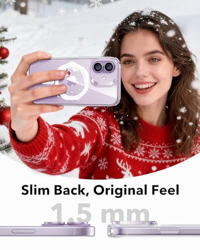 Image of ESR for iPhone 17 Case, Camera Control Cover, Compatible with MagSafe, Shockproof Military-Grade Protection, Magnetic Phone Case for iPhone 17, Classic Hybrid Case, Santa Skater