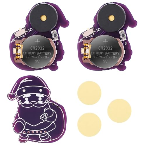 BTFO 3pcs Cricket Noise Makers, Santa Claus Style Annoying Noise Machine Concealed Cricket Noise Items with 16 Sounds Noise Beeping Maker Hidden Cricket Noise Stuff for Home School Party (Purple)