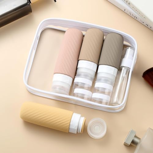 Image of Lyrovo 16 Pack Travel Bottles Set TSA Approved Leak Proof Silicone Squeezable Containers for Toiletries Refillable Travel Accessories for Conditioner Shampoo Lotion & Body Wash (Apricot)