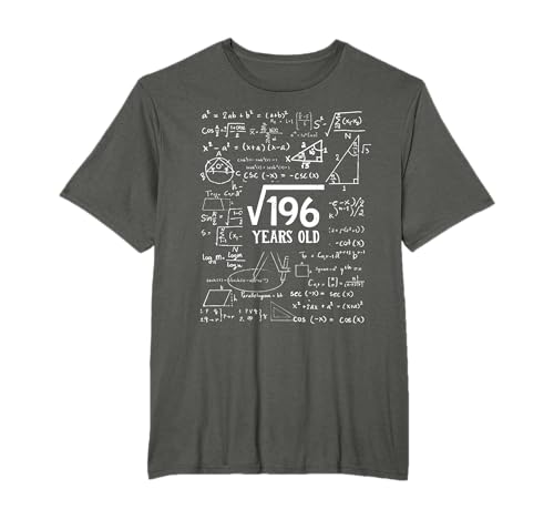 Square Root of 196 Years Old 14th Birthday Fourteen Year Old T-Shirt