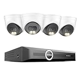 SANNCE 4K PoE Überwachungskamera Aussen Set-Privacy-Maskierung, 8MP 8-Kanal NVR ohne HDD 4 PoE Kamera mit Farb-Nachtsicht, Intelligenter Personen-/Fahrzeugerkennung, Audio-Aufnahme