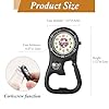 JewelryWe Men's Women's Carabiner Watch: Black Luminous Dial Analog Quartz Halloween Skull Bottle Opener Dual Time Backpack Buckle Watch #1