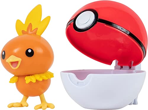 PoKéMoN PKW0157 - Clip'n'Go Pokéball - Flemmli & Pokeball, offizieller Pokéball mit beweglicher 5 cm Figur