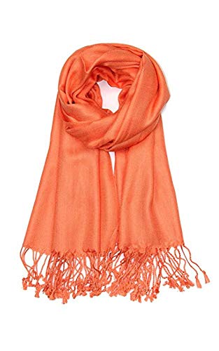 AN Womens Pashmina Shawl Scarf with Tassels Silk Soft Fashion Accessory