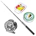 YOGAYET Mini Pocket Fishing Rod and Reel Combos Fly Reel Aluminum Alloy Portable Telescopic Pen Fishing Pole Extended 39 Inch Black