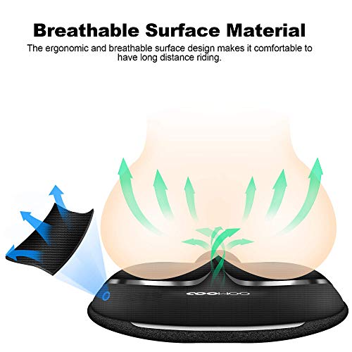 COOWOO Bike Seat Cover, Bike Seat Cushion, Bike Saddle Cushion Cover Adjustable, Soft Breathable Anti-Slip Bicycle Seat Cover for Mountain Road Bike Peloton Cruiser Exercise Spin Bike