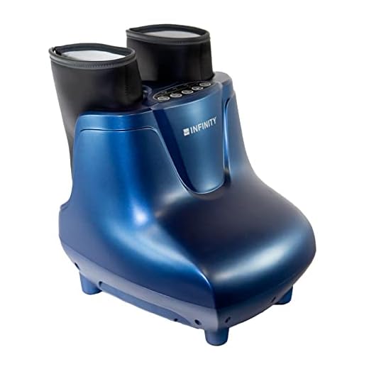 Infinity Shiatsu Deep Intensity Foot and Calf Massager, Adjustable Calf Strap plus Heat, Adjustable Air Pressure, Three Auto Programs, Tapping and Massage Rollers for Feet, Intense Deep Tissue Massage