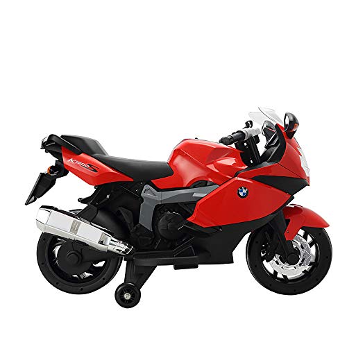 BP&S Enfants Jouet électrique Moto, Enfants Voiture électrique garçon électrique Jouet Poussette Tricycle pour Enfants Moto électrique 12V Moto pour Enfants,Rouge
