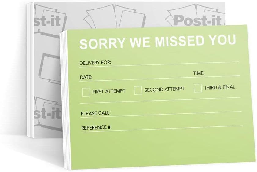 Green Missed Connections - Post-it Notes - 6 Pads of 50 Sheets - Printed in The USA